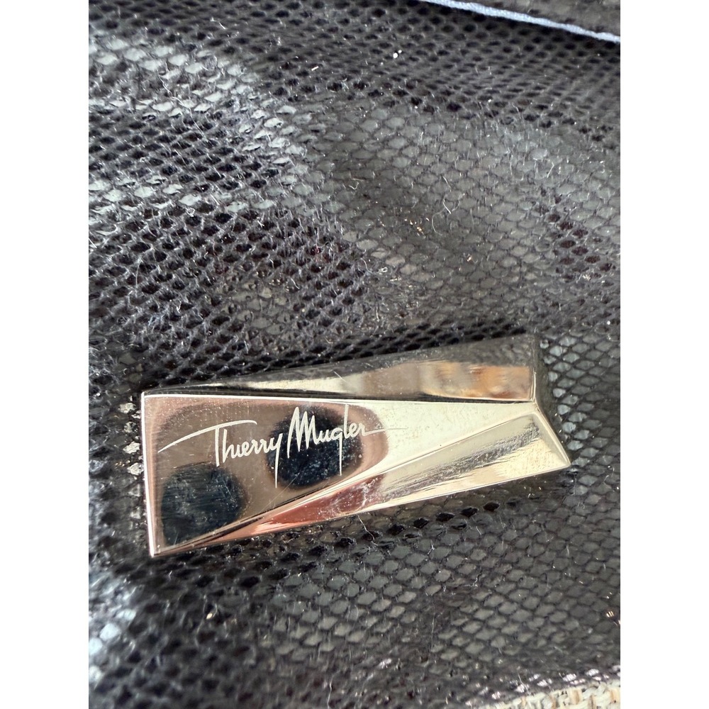 Thierry Mugler Black Snake Embossed Clutch Wallet 8.5 Inch Length - Picture 4 of 5